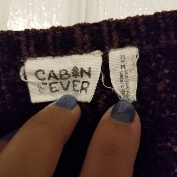 Velvet Purple Slouchy Open Chunky Knit Cardigan Sweater Soft Warm & Cozy Medium - Picture 6 of 14